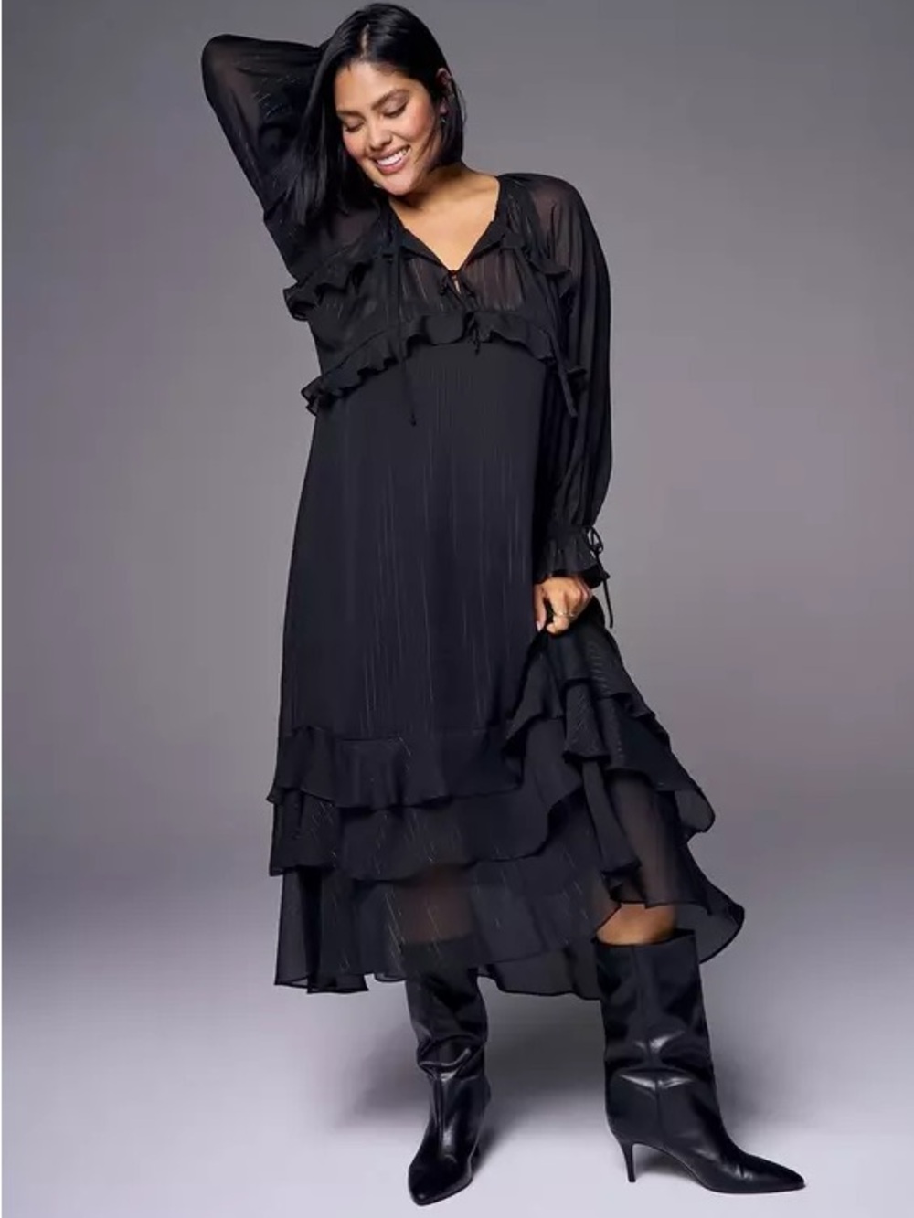 torrid Black Ruffle Tiered Maxi Dress